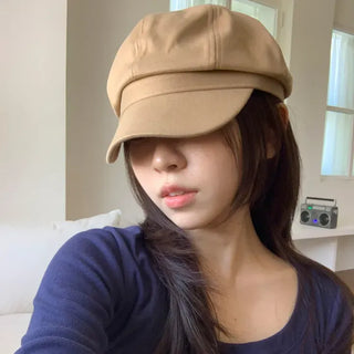 Domeo Curve Classic Plain Newsboy Cap Baker's Hat