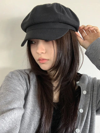 Domeo Curve Classic Plain Newsboy Cap Baker's Hat