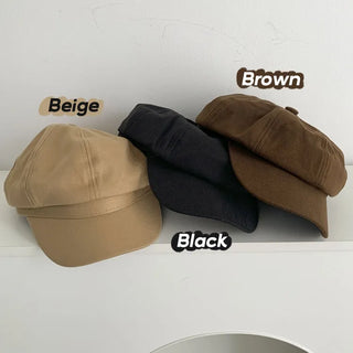 Domeo Curve Classic Plain Newsboy Cap Baker's Hat
