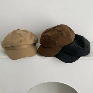 Domeo Curve Classic Plain Newsboy Cap Baker's Hat