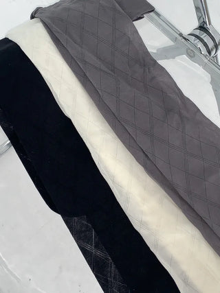 Jacquard Check Pattern See-through Footed Pantyhose