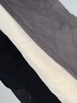 Jacquard Check Pattern See-through Footed Pantyhose