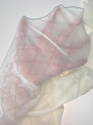 Jacquard Check Pattern See-through Footed Pantyhose