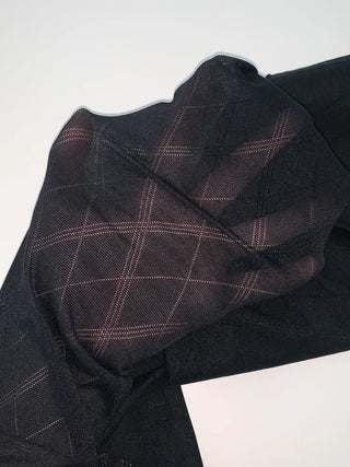 Jacquard Check Pattern See-through Footed Pantyhose