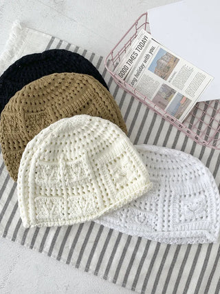 Heart Knit Mesh Beanie Hat