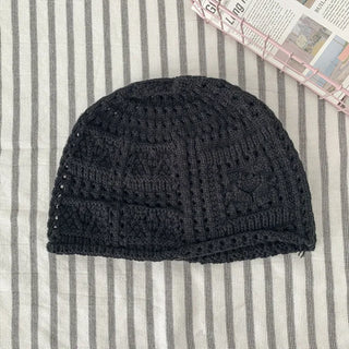 Heart Knit Mesh Beanie Hat