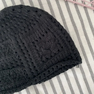 Heart Knit Mesh Beanie Hat