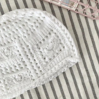 Heart Knit Mesh Beanie Hat
