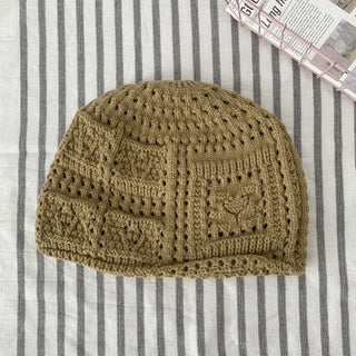 Heart Knit Mesh Beanie Hat