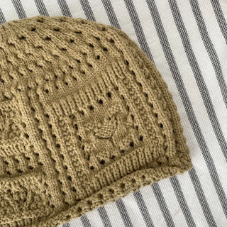 Heart Knit Mesh Beanie Hat