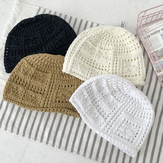 Heart Knit Mesh Beanie Hat