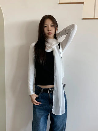 Delicate See-through Chiffon Long Scarf
