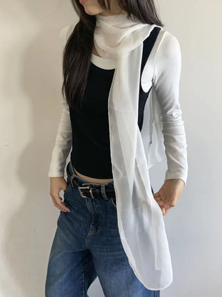 Delicate See-through Chiffon Long Scarf