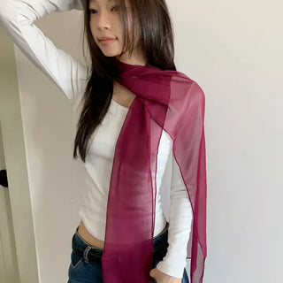Delicate See-through Chiffon Long Scarf