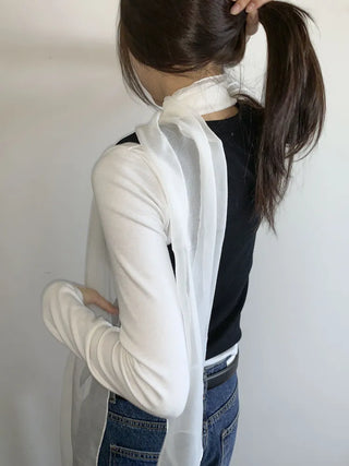 Delicate See-through Chiffon Long Scarf
