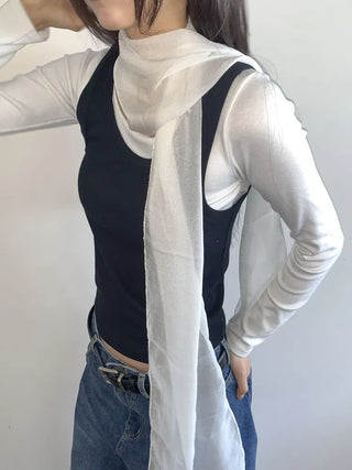 Delicate See-through Chiffon Long Scarf
