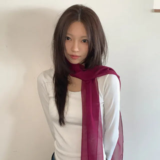 Delicate See-through Chiffon Long Scarf