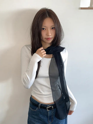 Delicate See-through Chiffon Long Scarf