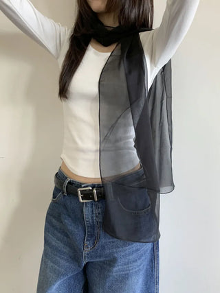 Delicate See-through Chiffon Long Scarf