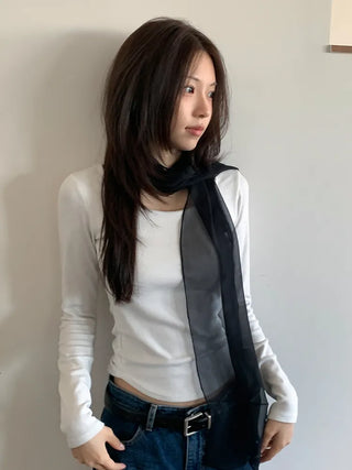 Delicate See-through Chiffon Long Scarf