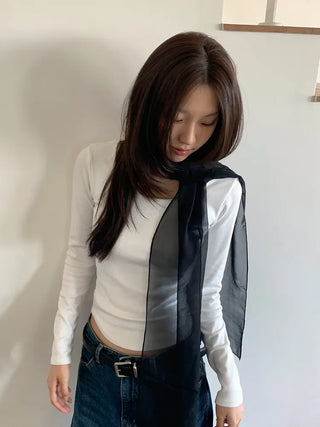 Delicate See-through Chiffon Long Scarf