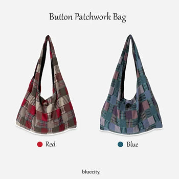 Mariko Patchweek Button Pattern Shoulder Bag