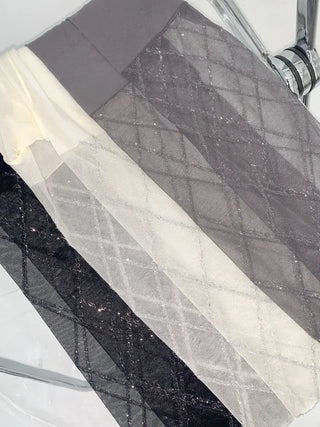 Glitter Diamond See-through Color Pattern Pantyhose