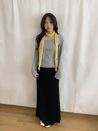 Light Wrinkle Long Muffler Scarf
