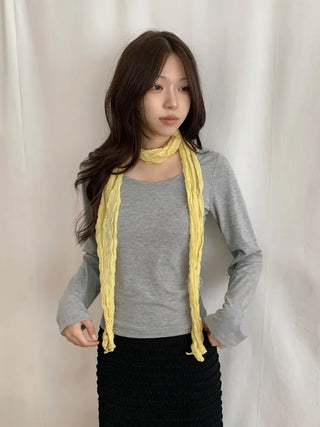 Light Wrinkle Long Muffler Scarf