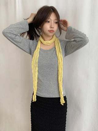 Light Wrinkle Long Muffler Scarf