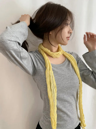 Light Wrinkle Long Muffler Scarf