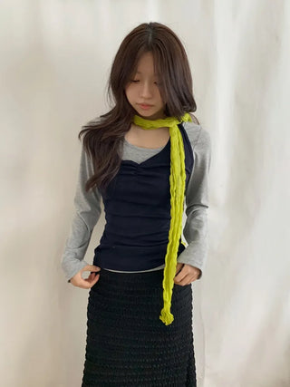 Light Wrinkle Long Muffler Scarf