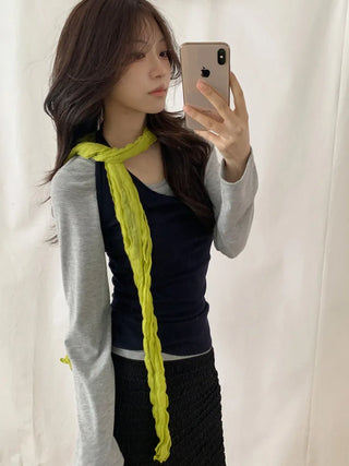 Light Wrinkle Long Muffler Scarf