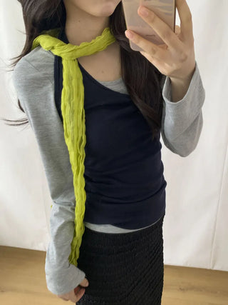 Light Wrinkle Long Muffler Scarf