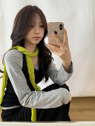 Light Wrinkle Long Muffler Scarf