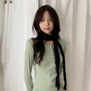 Light Wrinkle Long Muffler Scarf