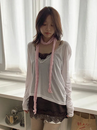 Light Wrinkle Long Muffler Scarf