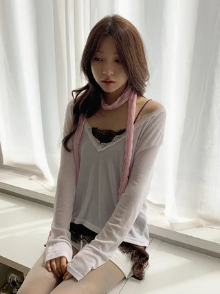 Light Wrinkle Long Muffler Scarf