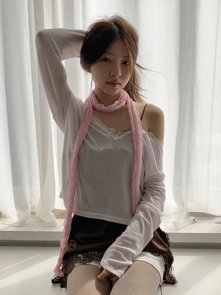 Light Wrinkle Long Muffler Scarf