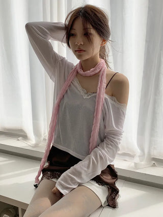 Light Wrinkle Long Muffler Scarf