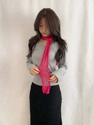 Light Wrinkle Long Muffler Scarf