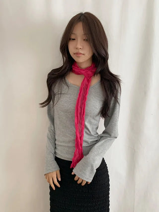 Light Wrinkle Long Muffler Scarf