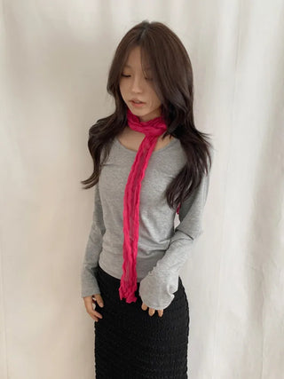 Light Wrinkle Long Muffler Scarf