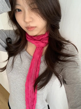 Light Wrinkle Long Muffler Scarf