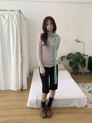 Light Wrinkle Long Muffler Scarf