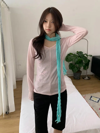 Light Wrinkle Long Muffler Scarf