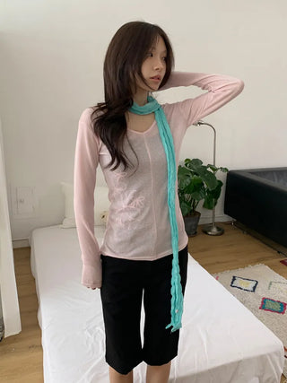 Light Wrinkle Long Muffler Scarf