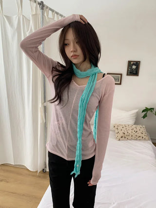 Light Wrinkle Long Muffler Scarf
