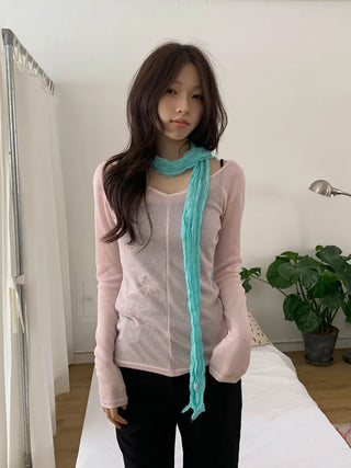 Light Wrinkle Long Muffler Scarf