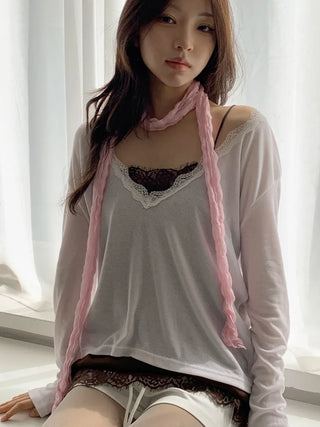 Light Wrinkle Long Muffler Scarf